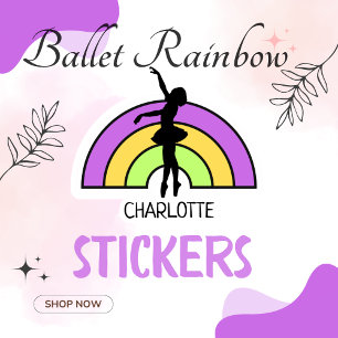 Personalised Girls BALLET Rainbow Pastel
