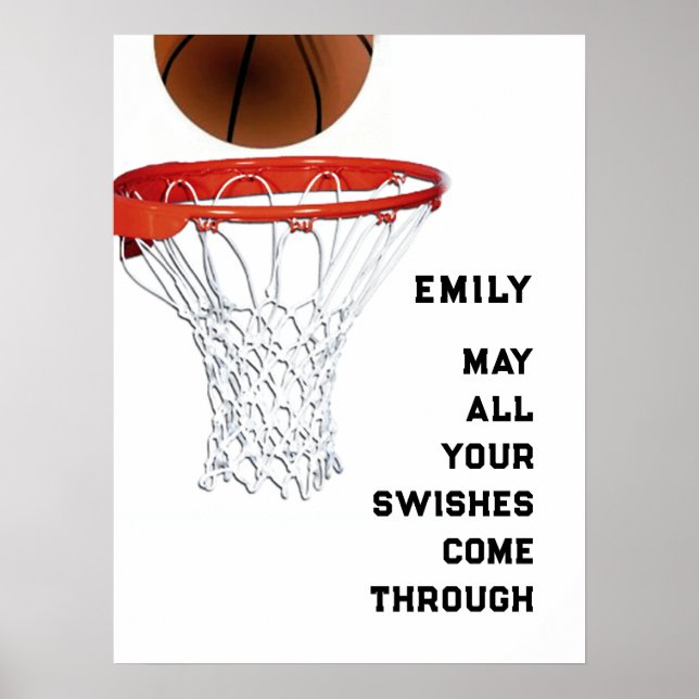 Personalised Girls Basketball Poster (Front)