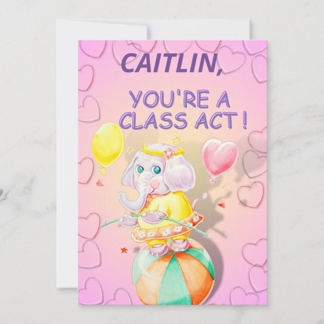 Personalised Girls Birthday Greeting Card  (Front)