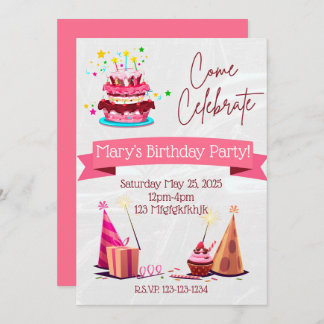 Personalised Girls Birthday Invitation
