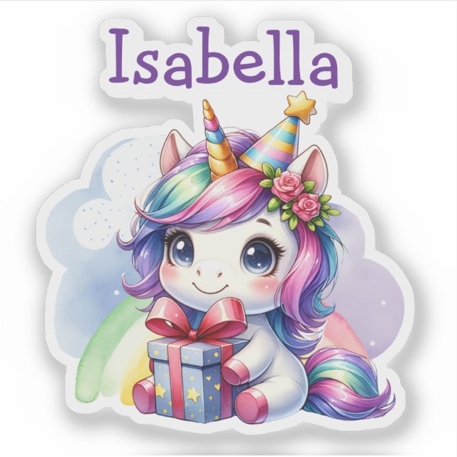 Personalised Girl's Birthday Unicorn (Front)