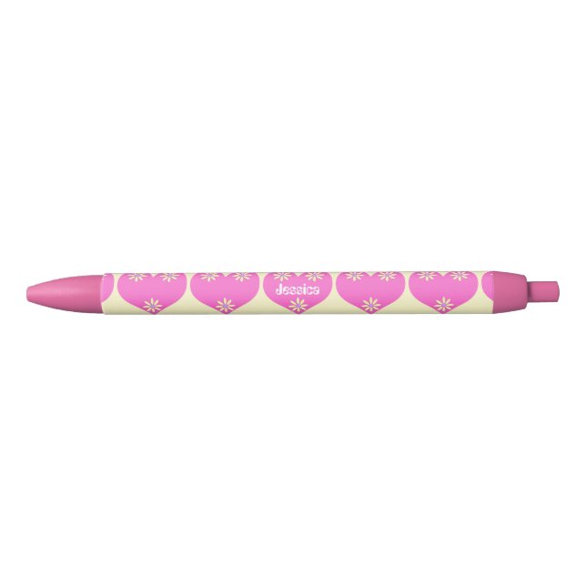 Personalised Girl's Black Ink Pen (Front)