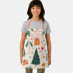 Personalised Girls Christmas Baking  Apron