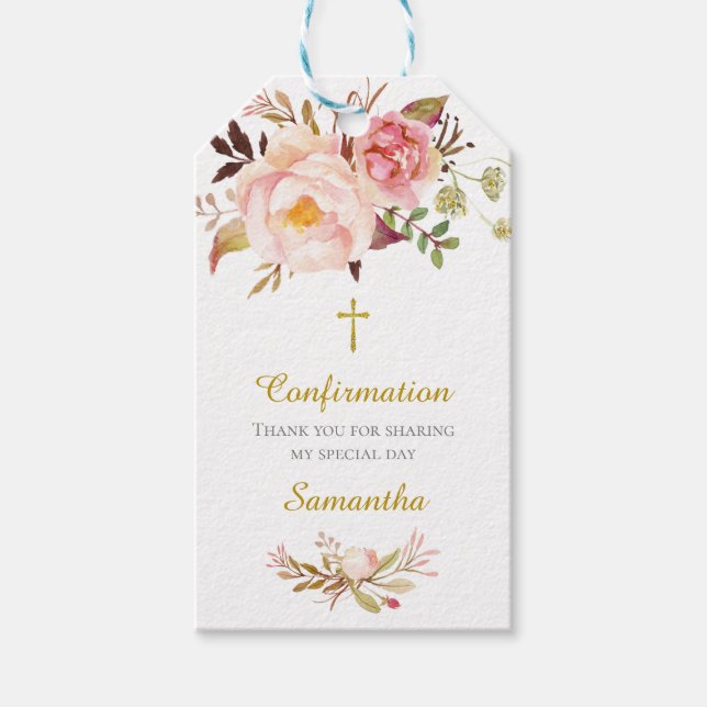 Personalised Girls Confirmation Gift Tags (Front)