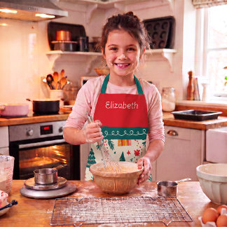 Personalised Girls Festive Holiday Apron