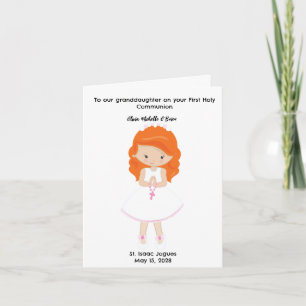 Personalised Girls First Holy Communion Card