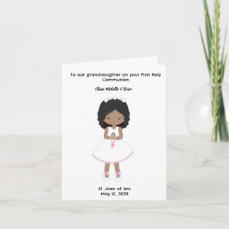 Personalised Girls First Holy Communion  Card