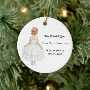 Personalised Girls First Holy Communion  Ceramic Ornament