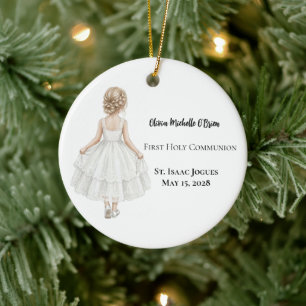 Personalised Girls First Holy Communion  Ceramic Ornament