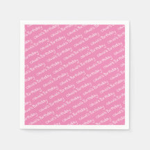 Personalised Girl's Name Birthday Pink Party