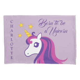 Personalised girl's pillowcase with cute unicorn