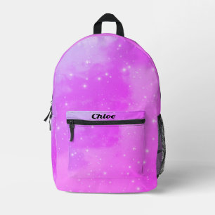 personalised girl's printed backpack
