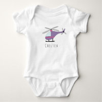 Personalised Girl's Purple Helicopter with Name
