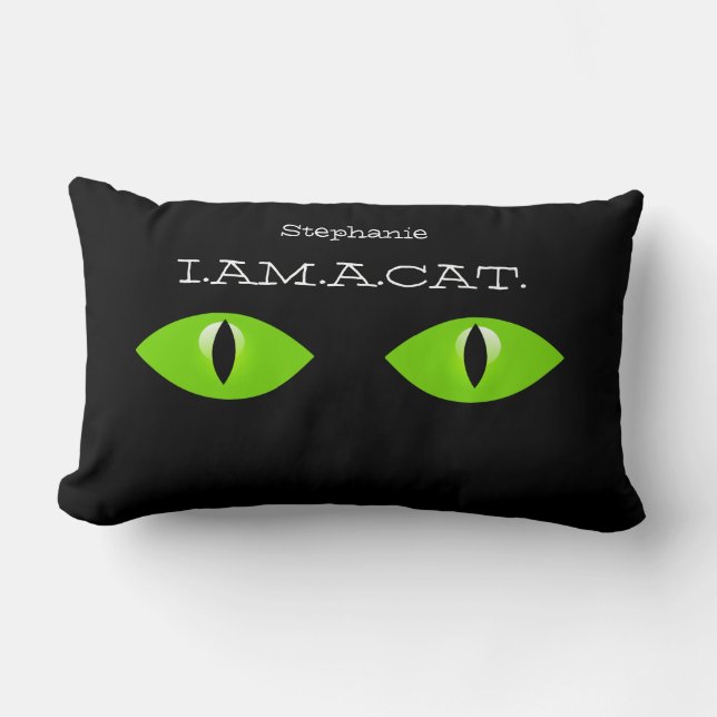 Personalised Girl's Room  CUTE I am a Cat Lumbar Cushion (Front)