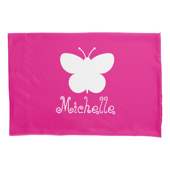 Personalised girls room pillowcase with butterfly (Front)