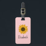 Personalised Girls Sun Flower School Bag Tag<br><div class="desc">This Personalised Girls Sun Flower School Bag Tag is perfect for helping kids find school bags. This personalised ID tag can be used for kid's backpacks, athletic bags, lunch boxes or music bags. The front of the tag can be personalised with a name and initial. The back of the tag...</div>