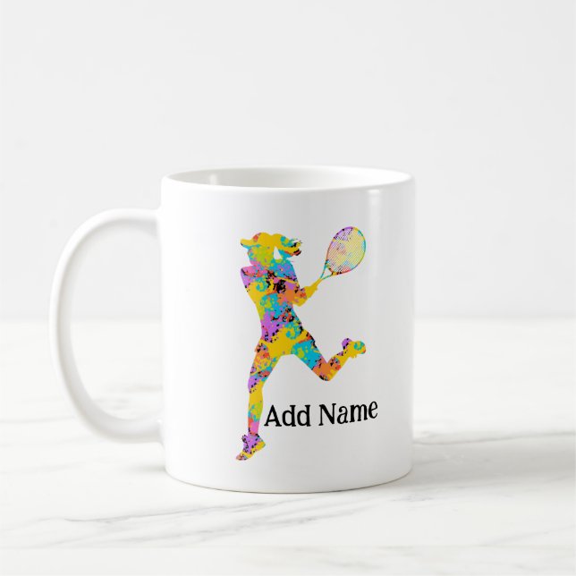 Personalised Girls Tennis Double Sided Mug Gift (Left)