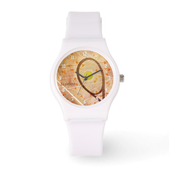 Personalised Girl's Tennis Love Watch (Front)