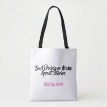 Personalised Girls Trip Canvas Tote