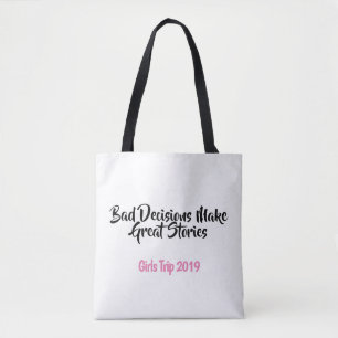 Personalised Girls Trip Canvas Tote Bag
