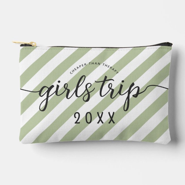 Personalised Girls Trip Cheaper Than Therapy Accessory Pouch (Front)