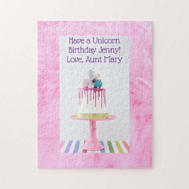 Personalised Girls Unicorn Birthday Puzzle (Vertical)