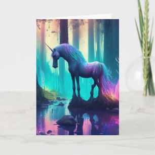 Personalised Girl's Unicorn Happy Birthday Card