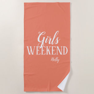Personalised Girls Weekend Beach Towel