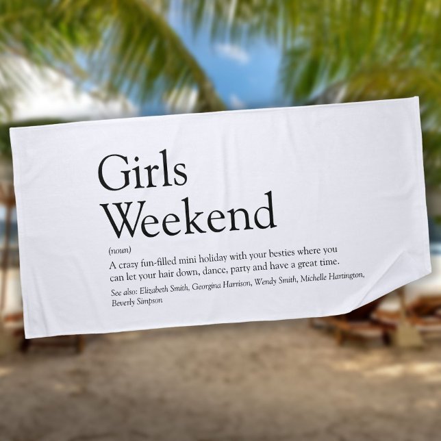Personalised Girls Weekend Definition Beach Towel (Creator Uploaded)