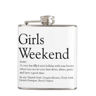 Personalised Girls Weekend Definition Hip Flask