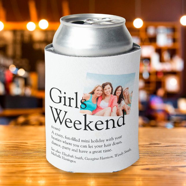 Personalised Girls Weekend Definition Photo Can Cooler (Creator Uploaded)