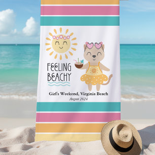 Personalised Girls Weekend Feeling Beachy Beach Towel
