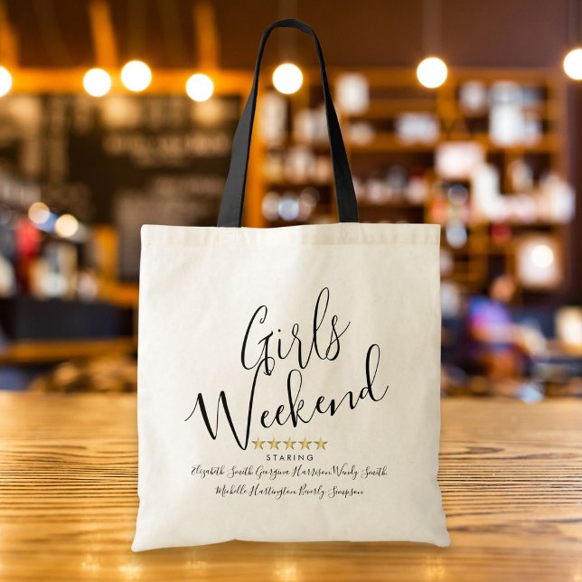 Personalised Girls Weekend Five Star Tote Bag (Creator Uploaded)