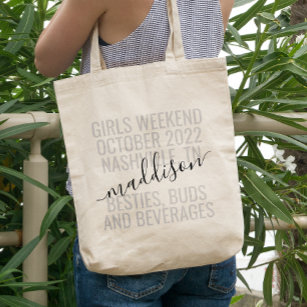 Personalised Girls Weekend Trip Custom Tote Bag