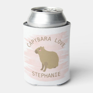 Personalised Girly Capybara Love  Can Cooler