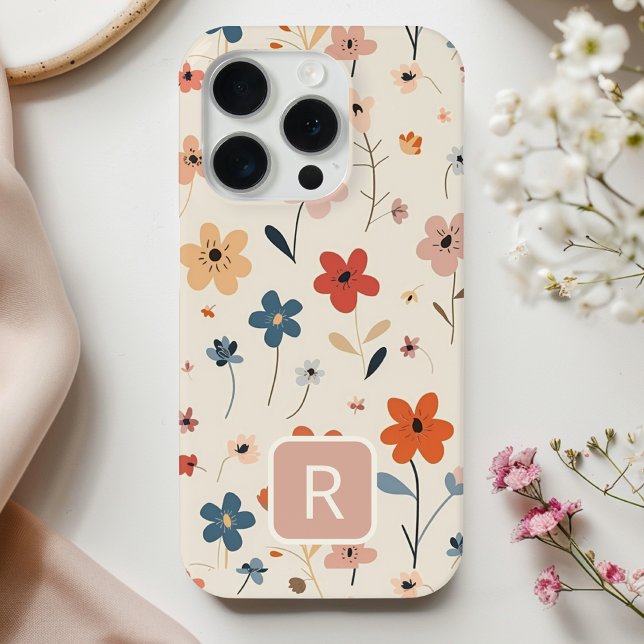 Personalised Girly Colourful Flowers Pattern  Case-Mate iPhone Case (Creator Uploaded)