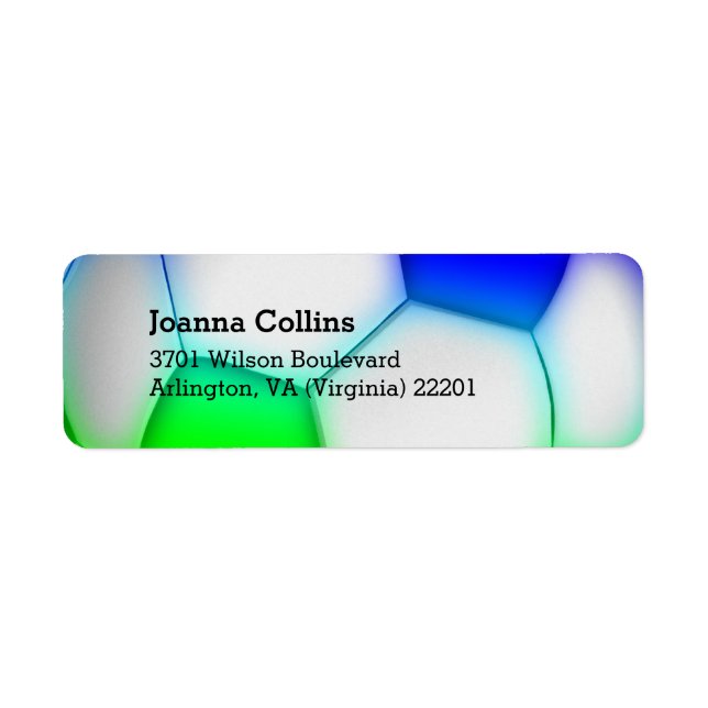 Personalised Girly Colourful Soccer | Football Return Address Label (Front)