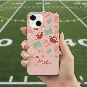 Personalised Girly Football Bow Pattern Phone Case