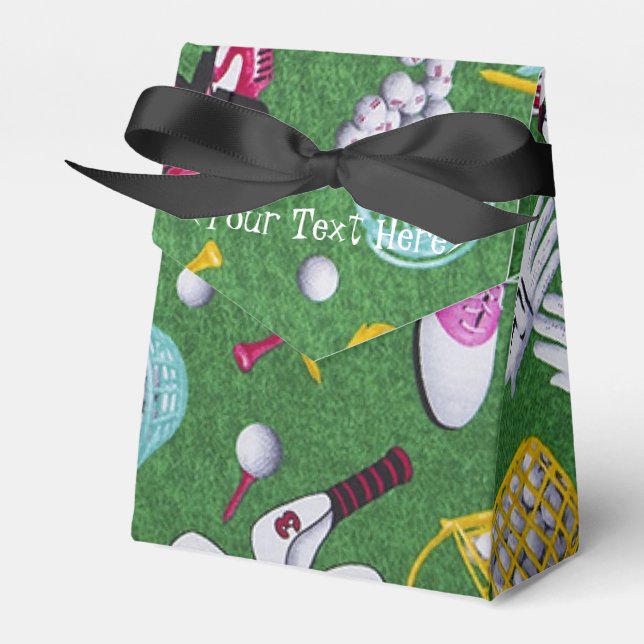 Personalised Girly Golf Pattern Favour Box (Front Side)