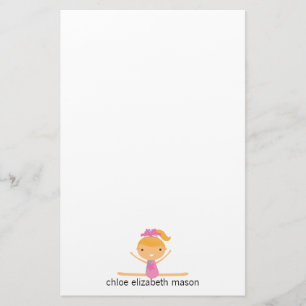 Personalised Girly Gymnastics Stationery
