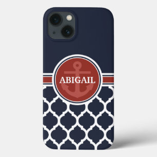 Personalised Girly Nautical Anchor Template iPhone 13 Case