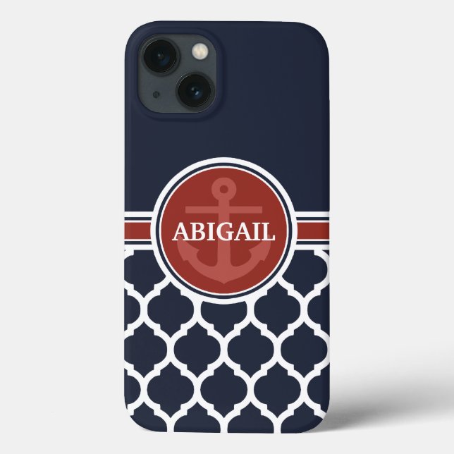 Personalised Girly Nautical Anchor Template Case-Mate iPhone Case (Back)