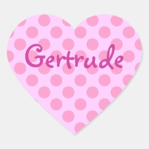 Personalised Girly Pink Polka Dot Pattern Heart Sticker