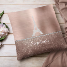 Personalised Girly Rose Gold Diamond Sparkle Paris