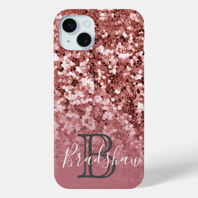 Personalised Girly Rose Gold Glitter  Case-Mate iPhone Case (Back)