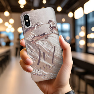 Personalised Girly Rose Gold Glitter Sparkles Name iPhone X Case