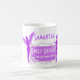 Personalised girly sweet sixteen coffee mug