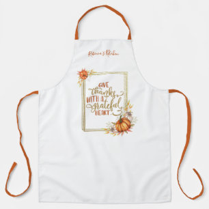 Personalised Give Thanks Pumpkin Frame Apron
