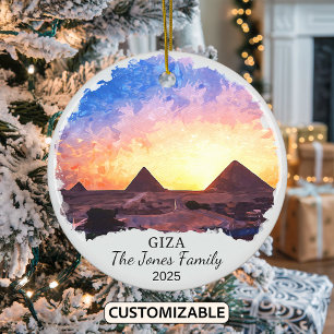Personalised Giza Ornament, Egypt Ceramic Ornament