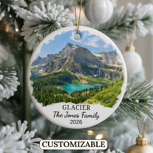 Personalised Glacier National Park, Custom Montana Ceramic Ornament